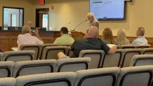 Dr. Ron Newcomb at the BOE meeting